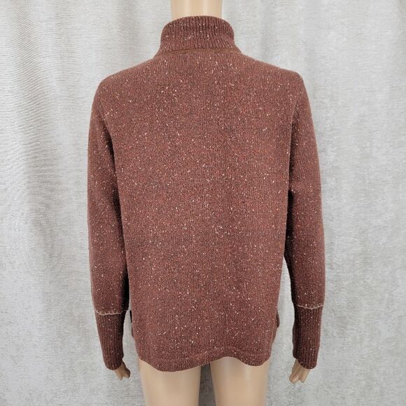 Woolrich Brown Cinnamon Heather Half Zip Sweater Women's Medium Wool Blend - Picture 6 of 11